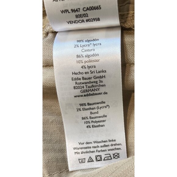 Eddie Bauer Womens Size 2 Tan Brown Lightweight Cuffed Straight Chino Pants - Picture 11 of 11